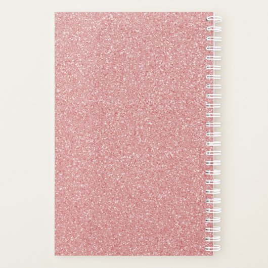 Roze gepersonaliseerde planner voor glitter (Achterkant)