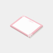Roze gepersonaliseerde Post-it®-notities Witte Blo Post-it® Notes (Schuin)