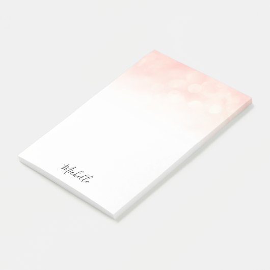 roze gepersonaliseerde post met plakbiljetten post-it® notes (Schuin)