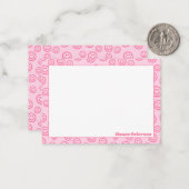 Roze gepersonaliseerde Preppy Note Cards Notitiekaartje (Voorkant / Achterkant in situ)