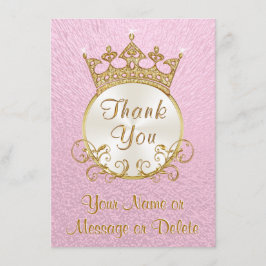 Roze Gepersonaliseerde Prinses Dank u Kaarten
