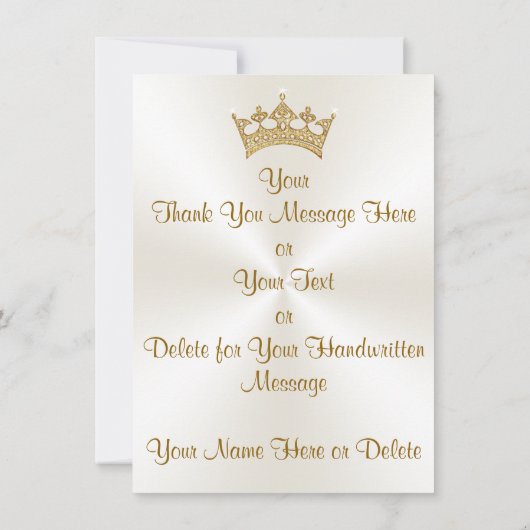 Roze Gepersonaliseerde Prinses Dank u Kaarten (Achterkant)