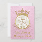 Roze Gepersonaliseerde Prinses Dank u Kaarten (Voorkant)
