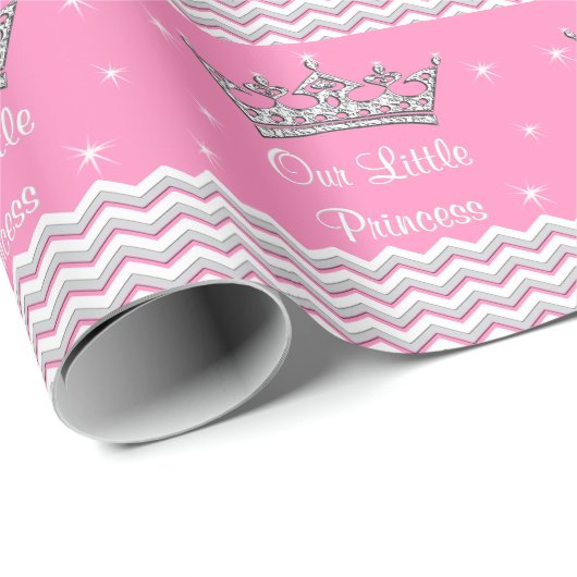 Roze gepersonaliseerde prinses Gift Wrapping Paper Cadeaupapier (Rol Hoek)