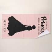 Roze gepersonaliseerde prinses | Indien de schoen  Badhanddoek (Badhanddoek)