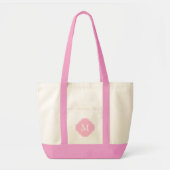 Roze gepersonaliseerde Quatrefoil Monogram Tote Bag (Voorkant)