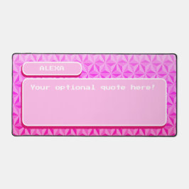 Roze Gepersonaliseerde Retro Gaming Pixel Art Bureaumat