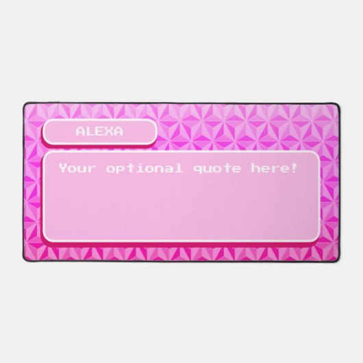 Roze Gepersonaliseerde Retro Gaming Pixel Art Bureaumat (Voorkant)