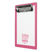 Roze gepersonaliseerde "Sassy Moma" Mini Klembord (Angled2)