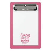 Roze gepersonaliseerde "Sassy Moma" Mini Klembord (Voorkant)