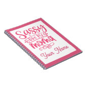 Roze gepersonaliseerde "Sassy Moma" Notitieboek (Rechterzijde)