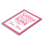 Roze gepersonaliseerde "Sassy Moma" Notitieboek (Linkerzijde)