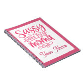 Roze gepersonaliseerde "Sassy Moma" Notitieboek (Rechterzijde)