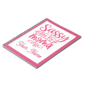Roze gepersonaliseerde "Sassy Moma" Notitieboek (Linkerzijde)