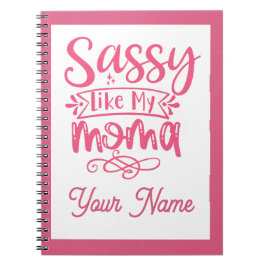 Roze gepersonaliseerde "Sassy Moma" Notitieboek