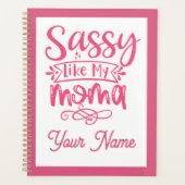 Roze gepersonaliseerde "Sassy Moma" Planner (Voorkant)