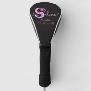 Roze gepersonaliseerde Selena-naam die dekking bet Golfheadcover
