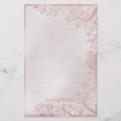 Roze gepersonaliseerde siervoering briefpapier (Voorkant)
