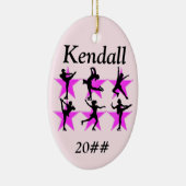  ROZE GEPERSONALISEERDE SKATER MEISJE ORNAMENT (Rechts)