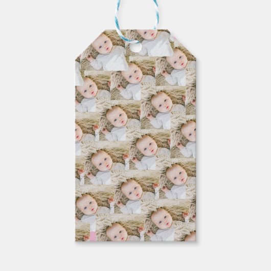 Roze Gepersonaliseerde Verjaardag foto Cadeaulabel (Voorkant)