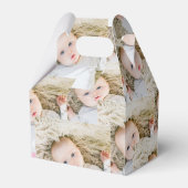 Roze Gepersonaliseerde Verjaardag foto cirkel Bedankdoosjes (Achterkant)