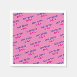  Roze gepersonaliseerde Verjaardag Servet