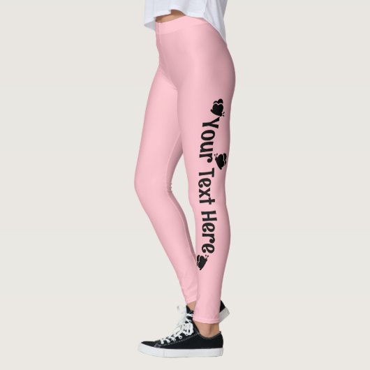 Roze gepersonaliseerde vlindernaam leggings (Links)