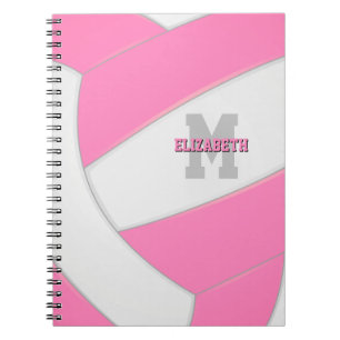 roze gepersonaliseerde volleybal meisjes volleybal notitieboek