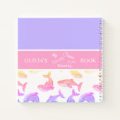 Roze gepersonaliseerde walvissen notitieboek (Achterkant)