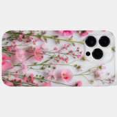 Roze geperste bloemen Elegante bloemen Case-Mate iPhone Case (Achterkant (horizontaal))