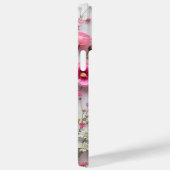 Roze geperste bloemen Elegante bloemen Case-Mate iPhone Case (Achterkant / Rechts)