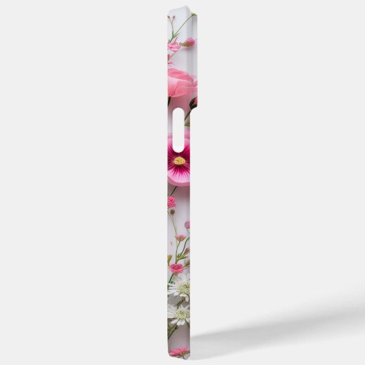 Roze geperste bloemen Elegante bloemen Case-Mate iPhone Case (Achterkant / Rechts)