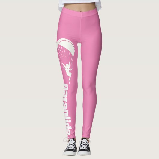 Roze geperste leggings (Voorkant)