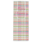 Roze geplakt met blauw wijn cadeautas (Voorkant)