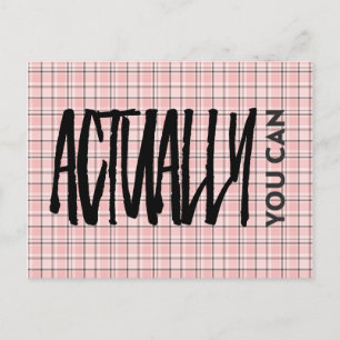 Roze geplakt patroon U kunt een positieve prijsopg Briefkaart