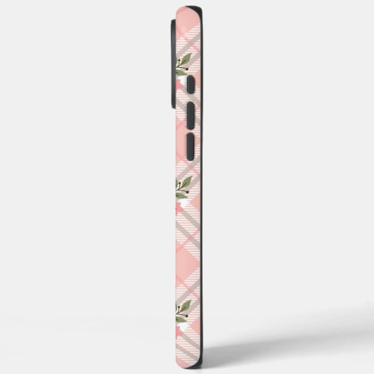 Roze gepleisterd bloemmonogram Case-Mate iPhone case (Achterkant / Links)