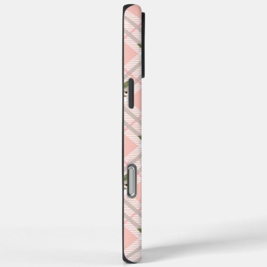 Roze gepleisterd bloemmonogram Case-Mate iPhone case (Achterkant / Rechts)