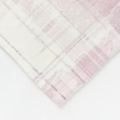 Roze gepleisterde witte strepen fleece deken (Hoek)