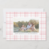 Roze geplette Feestdagen Feestdagenkaart (Voorkant)