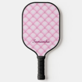 Roze geplooide glam esthetiek pickleball paddle