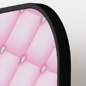 Roze geplooide glam esthetiek pickleball paddle (Links Detail)
