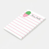 Roze gepotte cactus post-it® notes (Schuin)