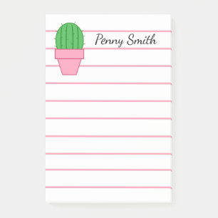 Roze gepotte cactus post-it® notes