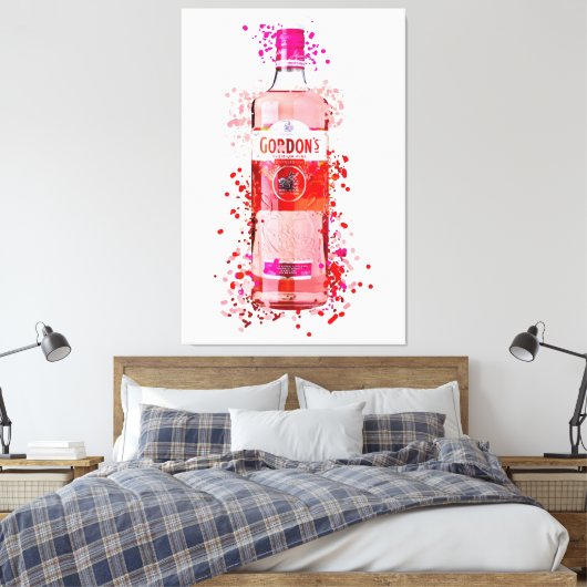Roze geprinte doek canvas afdruk (Insitu (Slaapkamer))