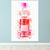 Roze geprinte doek canvas afdruk (Insitu (Houten vloer))