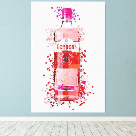 Roze geprinte doek canvas afdruk (Insitu (Houten vloer))