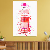 Roze geprinte doek canvas afdruk (Insitu (Woonkamer))