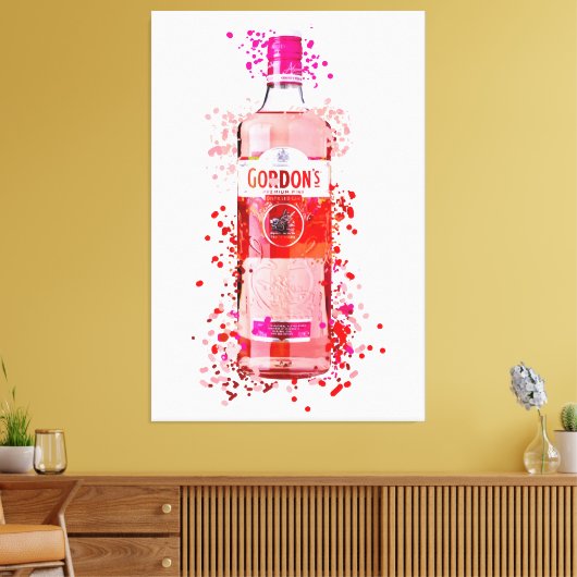 Roze geprinte doek canvas afdruk (Insitu (Woonkamer))