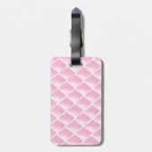 Roze Gequilte Diamant Patroon Bagagelabel (Achterkant verticaal)