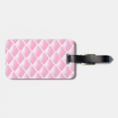 Roze Gequilte Diamant Patroon Bagagelabel (Achterkant horizontaal)